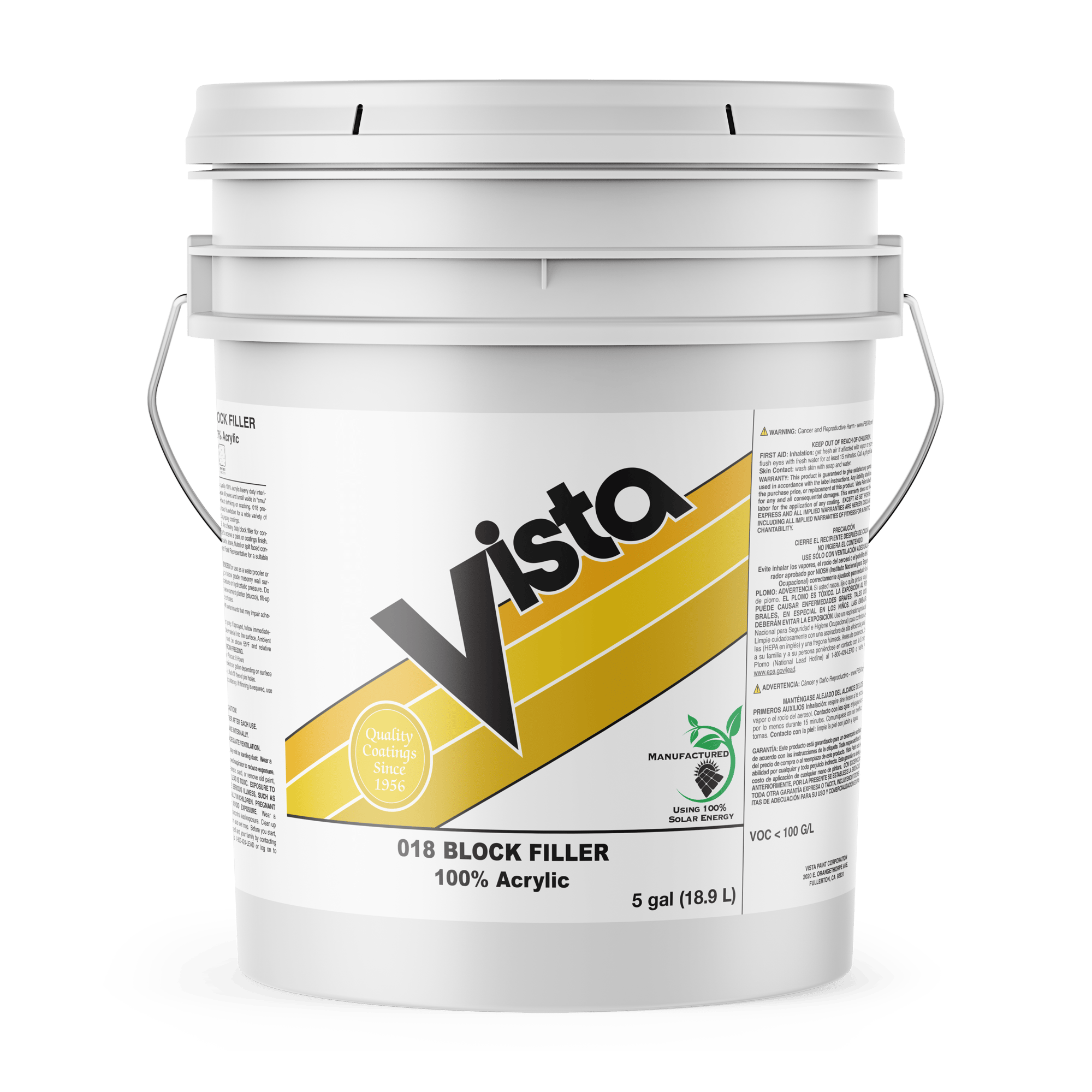 Vista Paint Products Interior And Exterior Coatings   018 Block Filler 